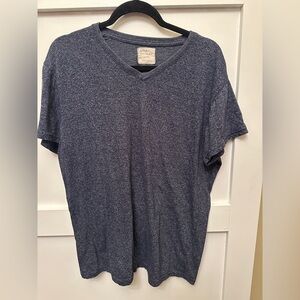 Alpha Beta Men's Heathered Navy V-Neck Tee